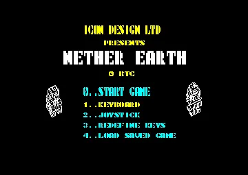 Nether Earth (UK) (1986) screen shot title